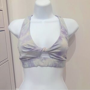 PINK Victoria’s Secret Purple Blue and White Tie-Dye Halter Bralette Sports bra